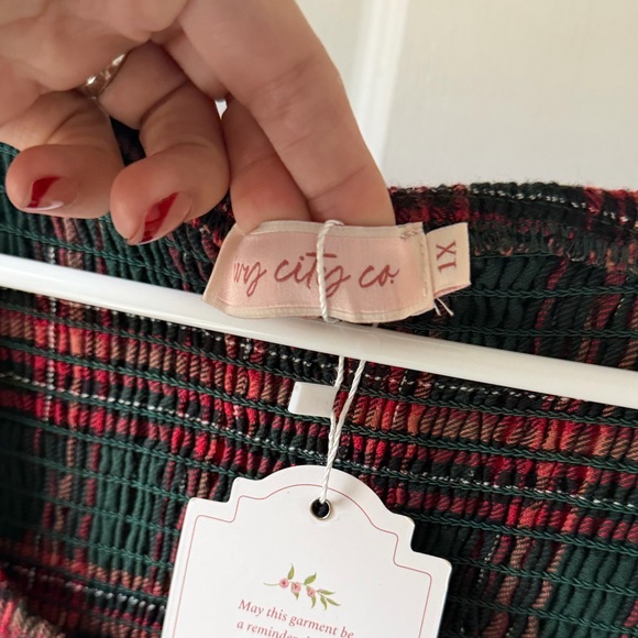 Ivy City Co Hattie Green Plaid Holiday Dress 1x NWT - Picture 5 of 8